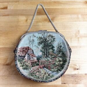 Vintage‎ Le Marquise Tapestry Purse Cottagecore Clutch Handbag